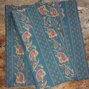Pr Crown Crafts Middlebury Poly Cotton Paisley Teal Window Curtains 40x86 (2)